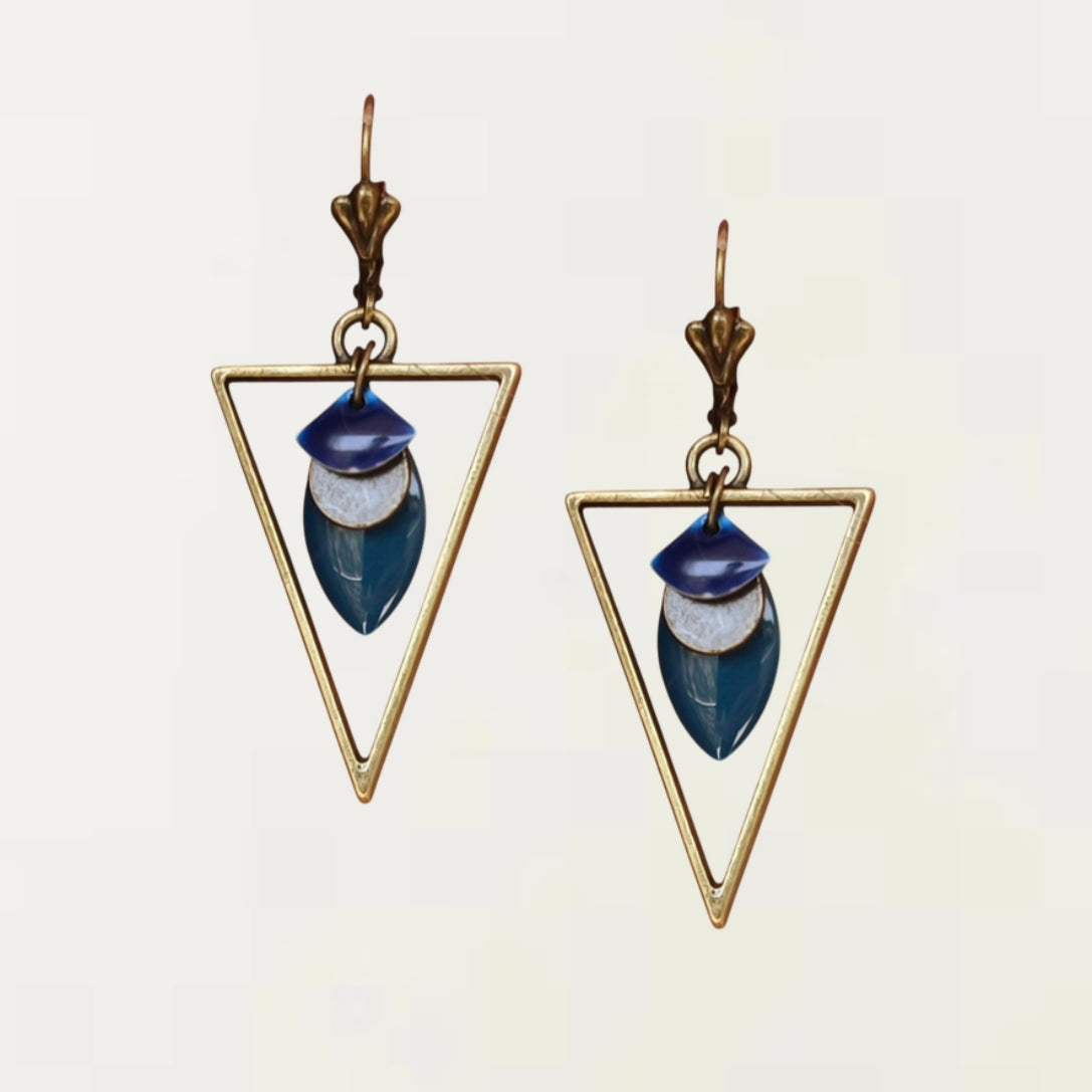 Boucles d'oreilles - Deva Bleu Bronze