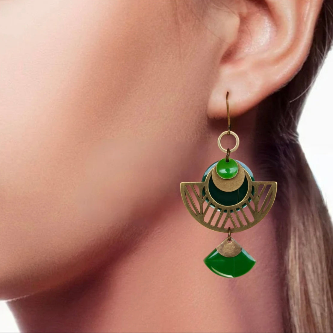 Boucles d'oreilles - Paloma Verte Bronze