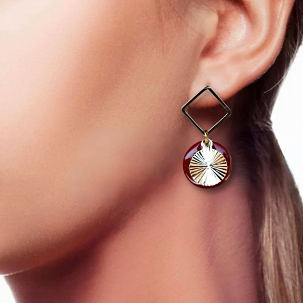 Boucles d'oreilles - Lila Rouge Dorée