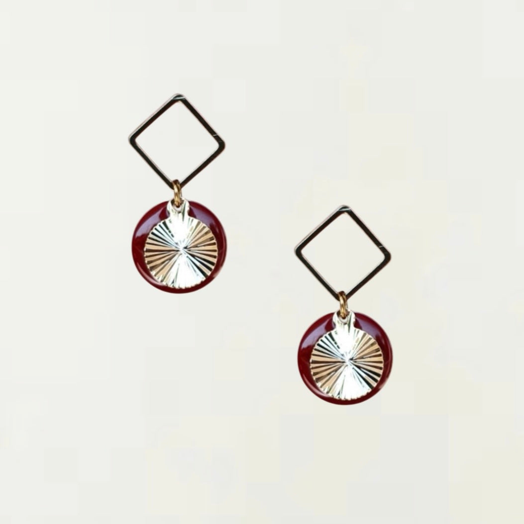 Boucles d'oreilles - Lila Rouge Dorée