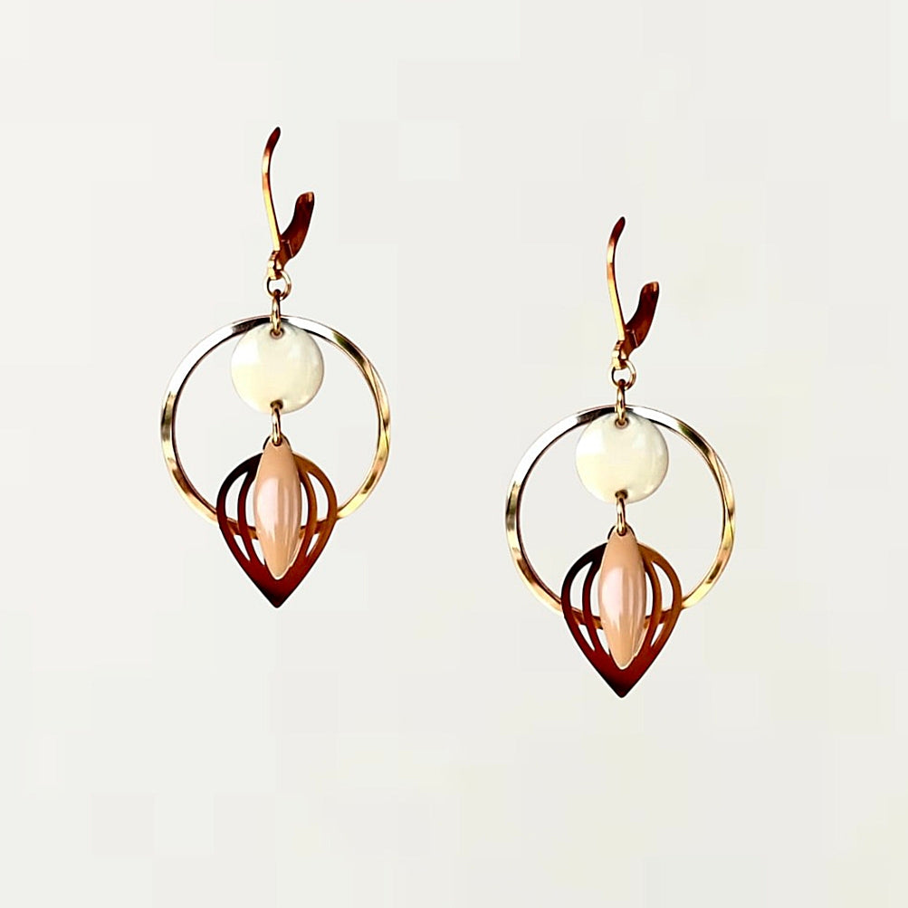 Boucles d'oreilles - Alizée Blanche Dorée