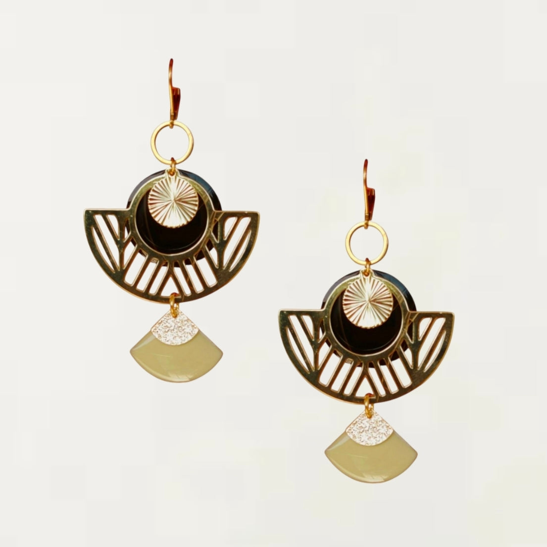 Boucles d'oreilles - Paloma Noir Dorée