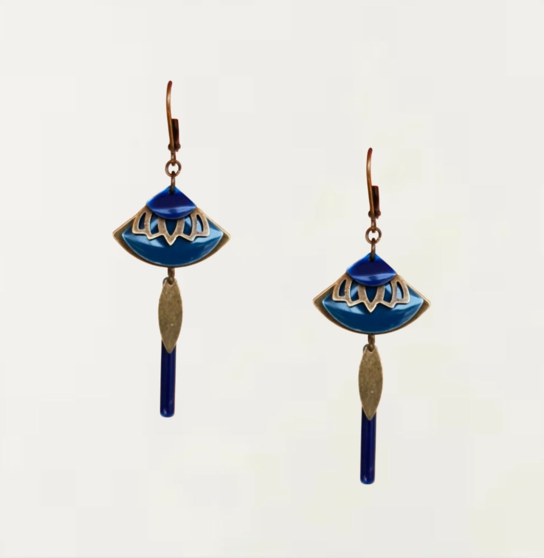 Boucles d'oreilles - Julia Bleu Bronze