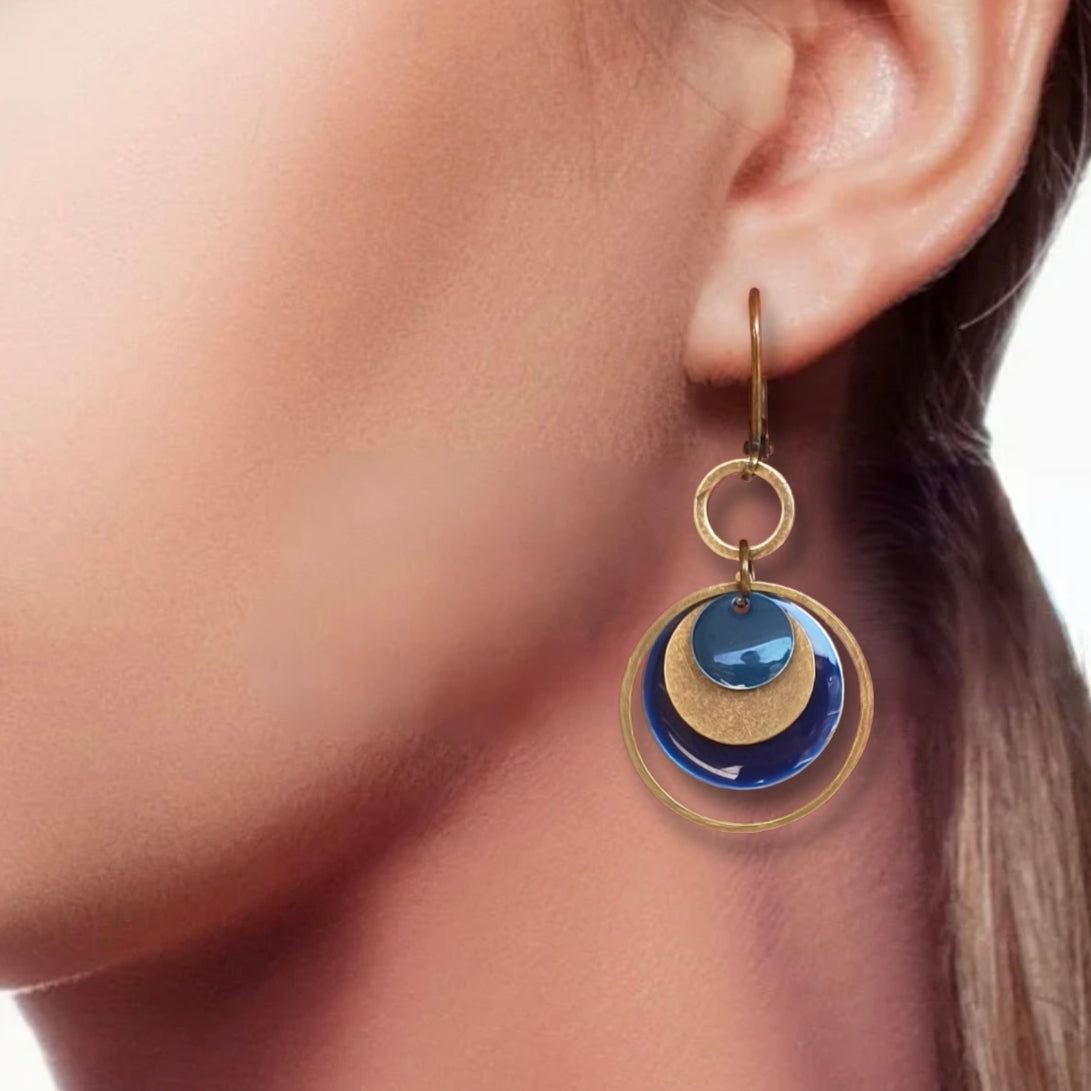 Boucles d'oreilles - Tina Bleu Bronze