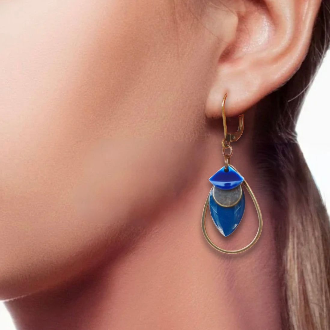 Boucles d'oreilles - Armelle Bleu Bronze