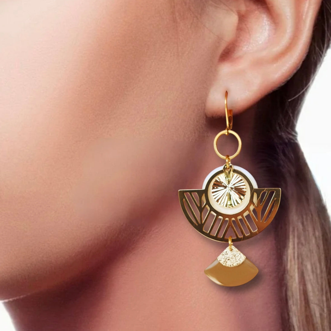 Boucles d'oreilles - Paloma Blanche Dorée