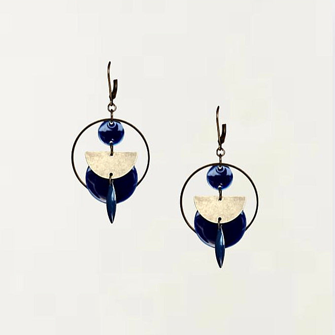 Boucles d'oreilles - Adelaïde Bleu Bronze
