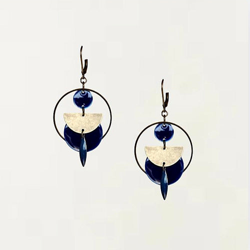 Boucles d'oreilles - Adelaïde Bleu Bronze
