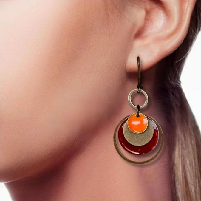 Boucles d'oreilles - Tina Rouge Bronze