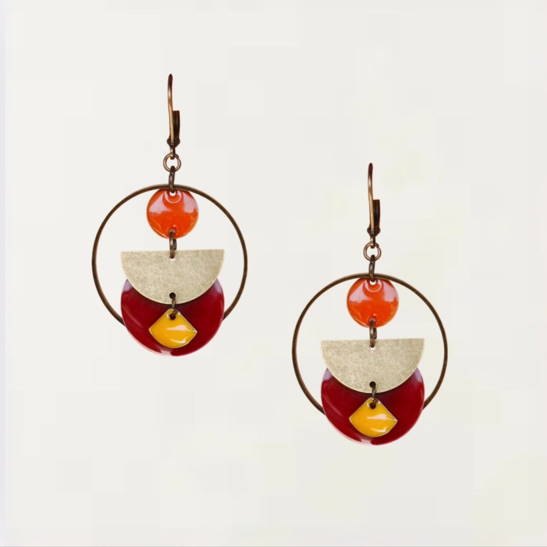 Boucles d'oreilles - Adelaïde Rouge Bronze