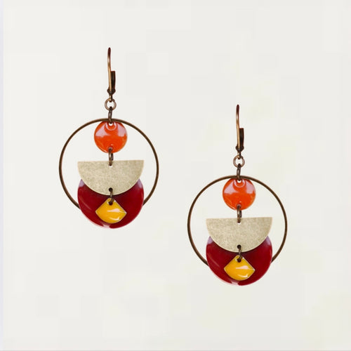 Boucles d'oreilles - Adelaïde Rouge Bronze