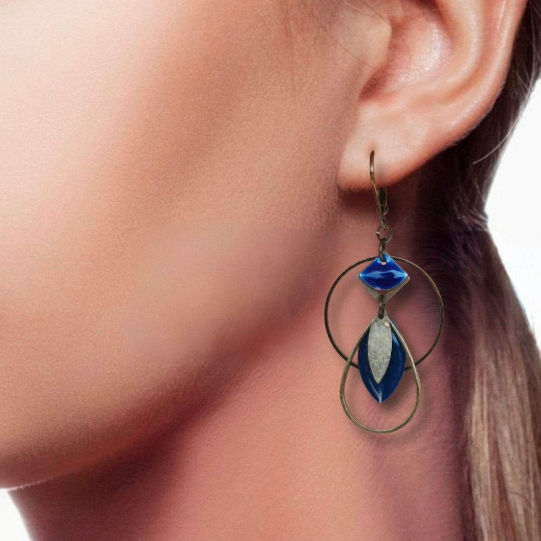Boucles d'oreilles Elaya- Bleu Bronze