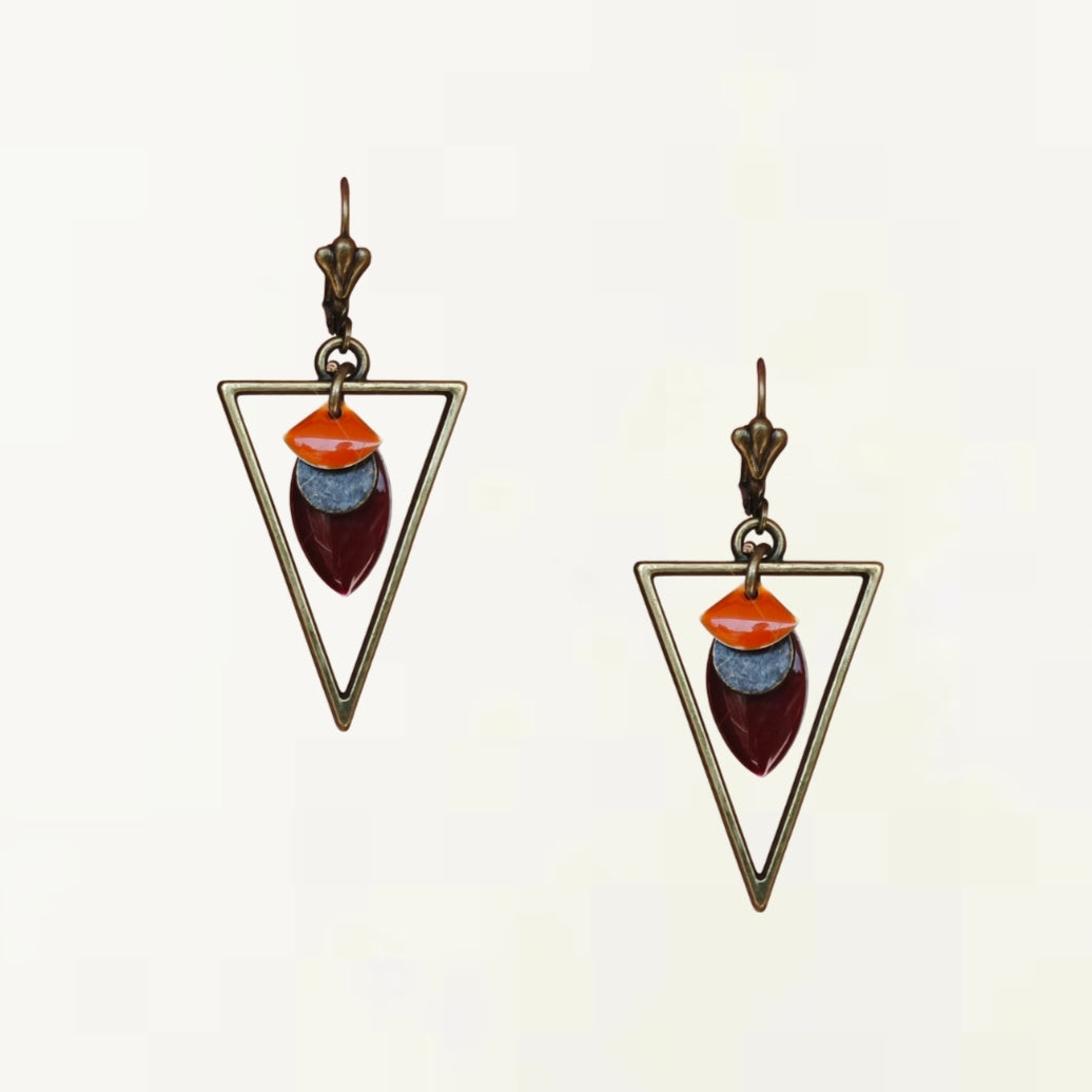 Boucles d'oreilles - Deva Rouge Bronze