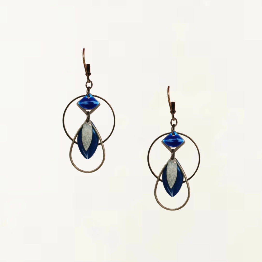 Boucles d'oreilles Elaya- Bleu Bronze