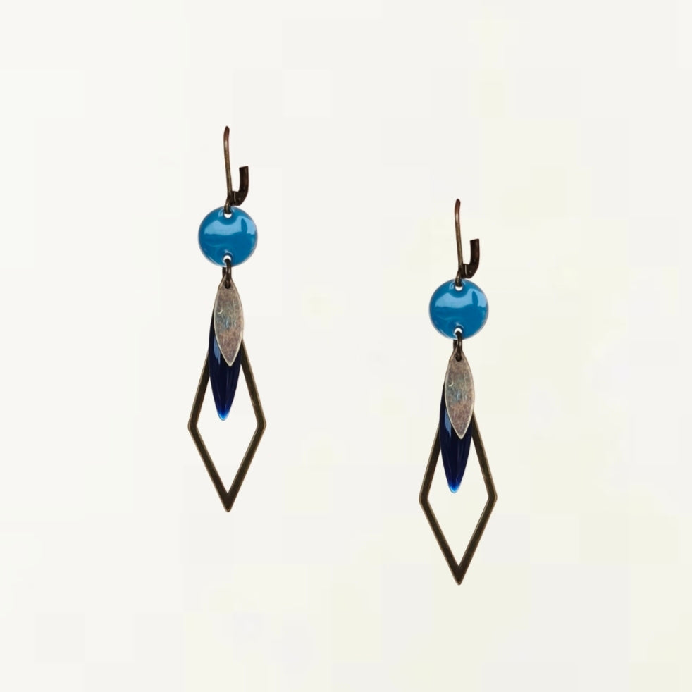 Boucles d'oreilles Lena - Bleu Bronze