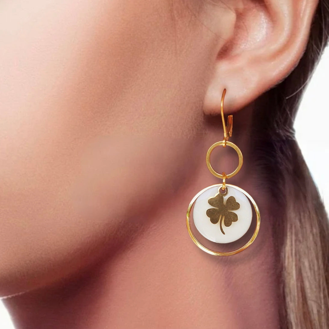 Boucles d'oreilles Frida - Blanche Dorée