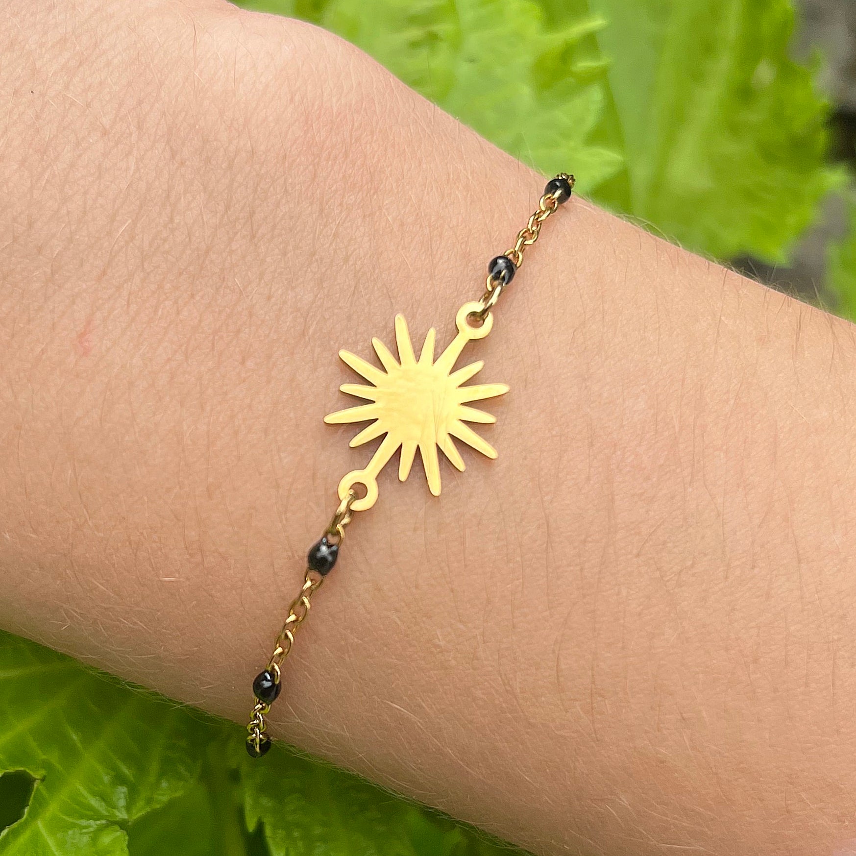 Bracelet - Soleil noir doré