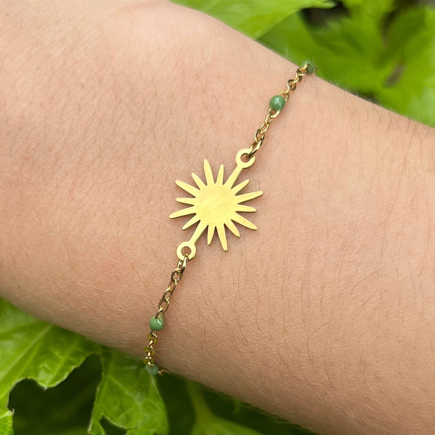Bracelet - Soleil Vert Doré
