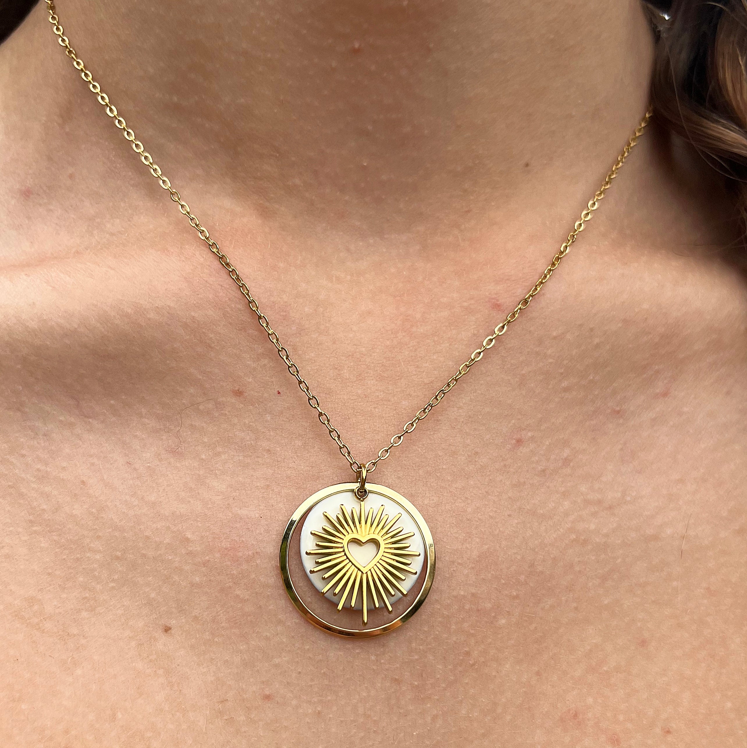 Collier Nina blanc doré