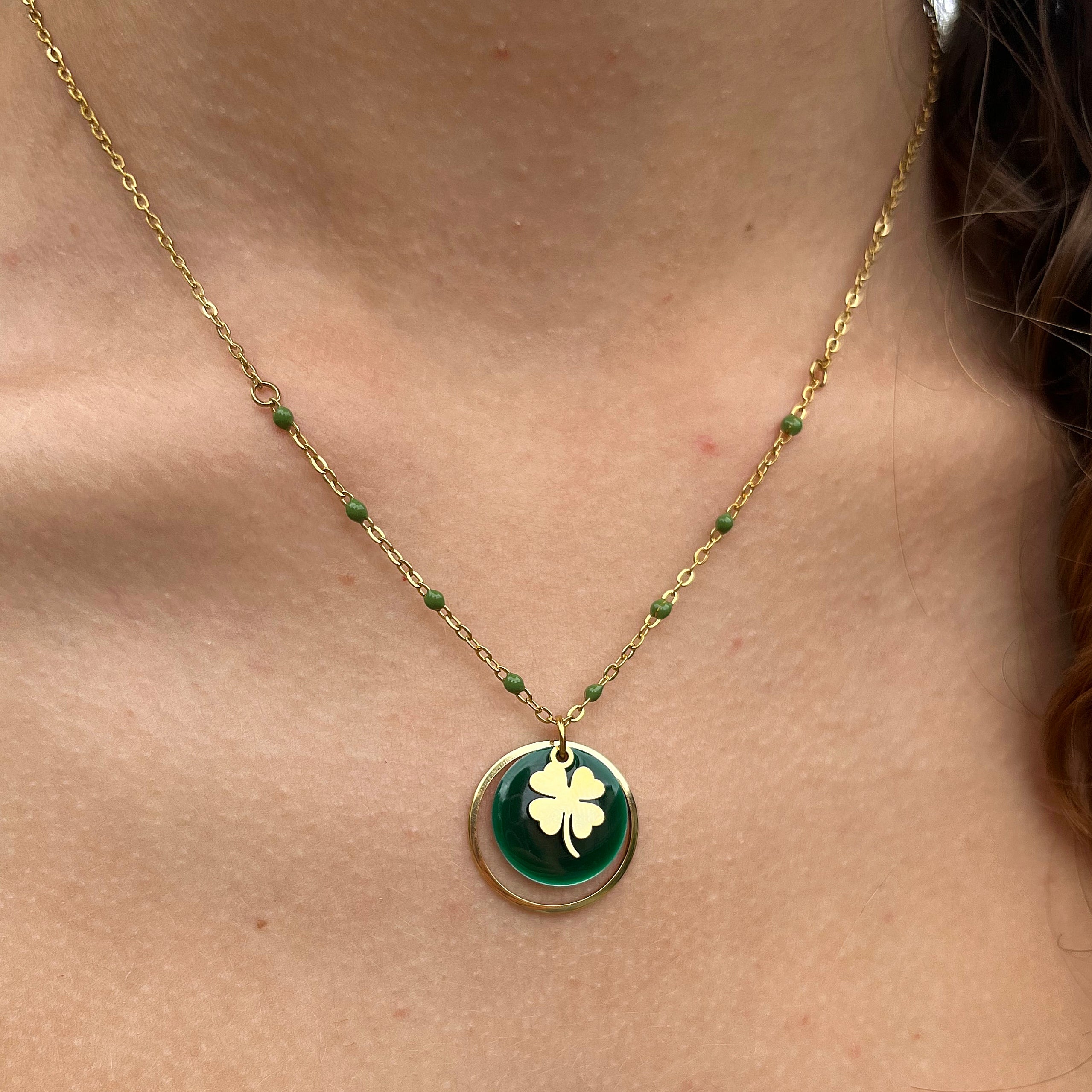 Collier Frida vert doré
