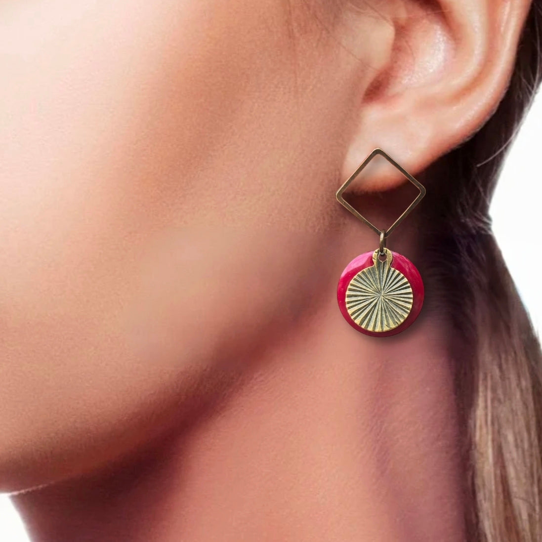 Boucles d'oreilles - Lila rouge bronze