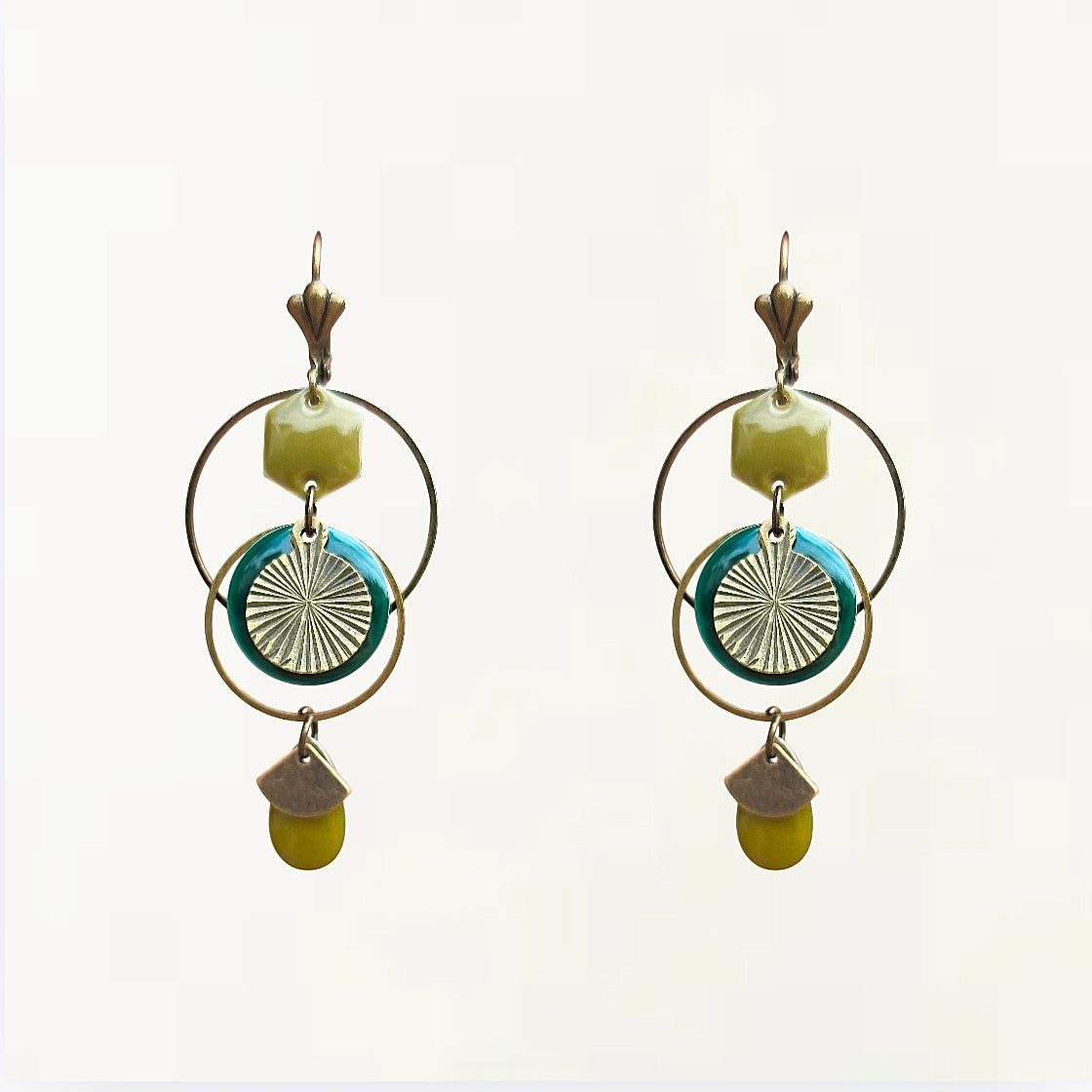 Boucles d'oreilles - Aurore vert bronze