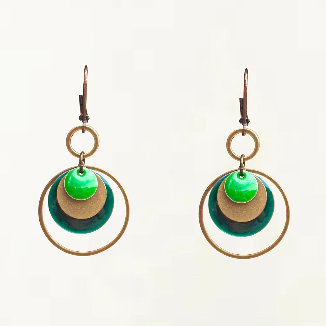 Boucles d'oreilles - Tina vert bronze