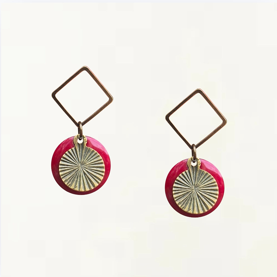 Boucles d'oreilles - Lila rouge bronze