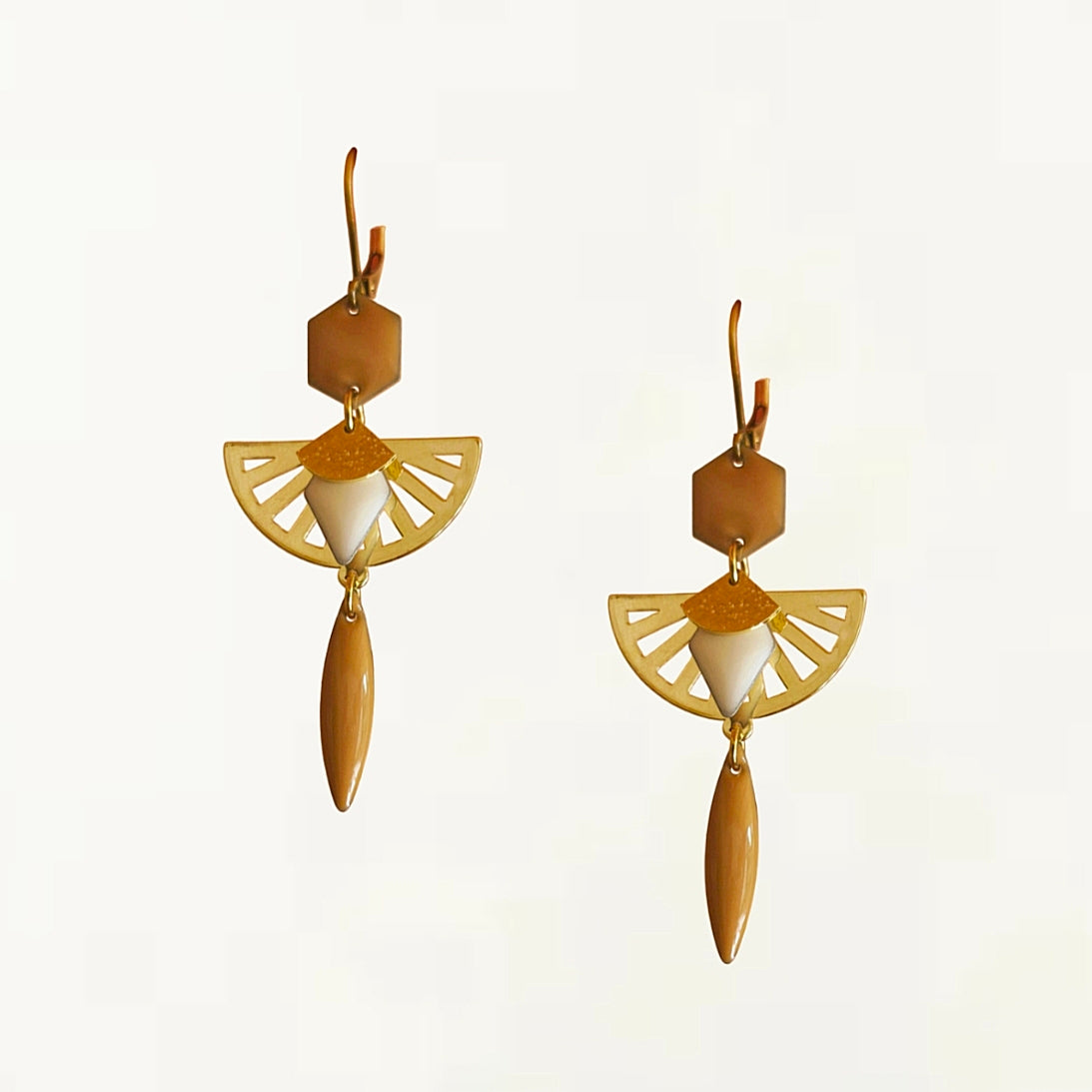 Boucles d'oreilles - Louise moutarde doré