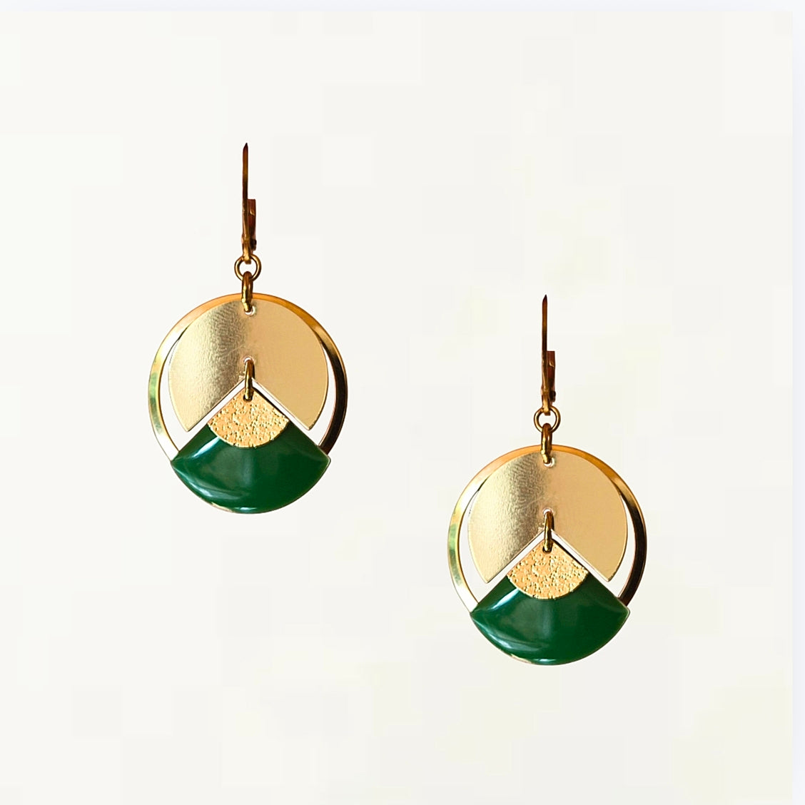 Boucles d'oreilles - Ninon vert doré